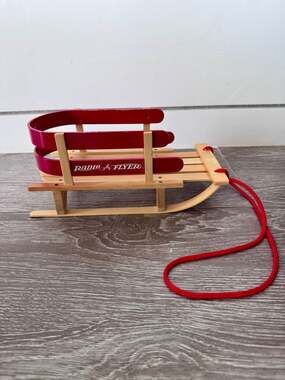 Radio Flyer Mini Wooden Sled Sleigh Decorative Display